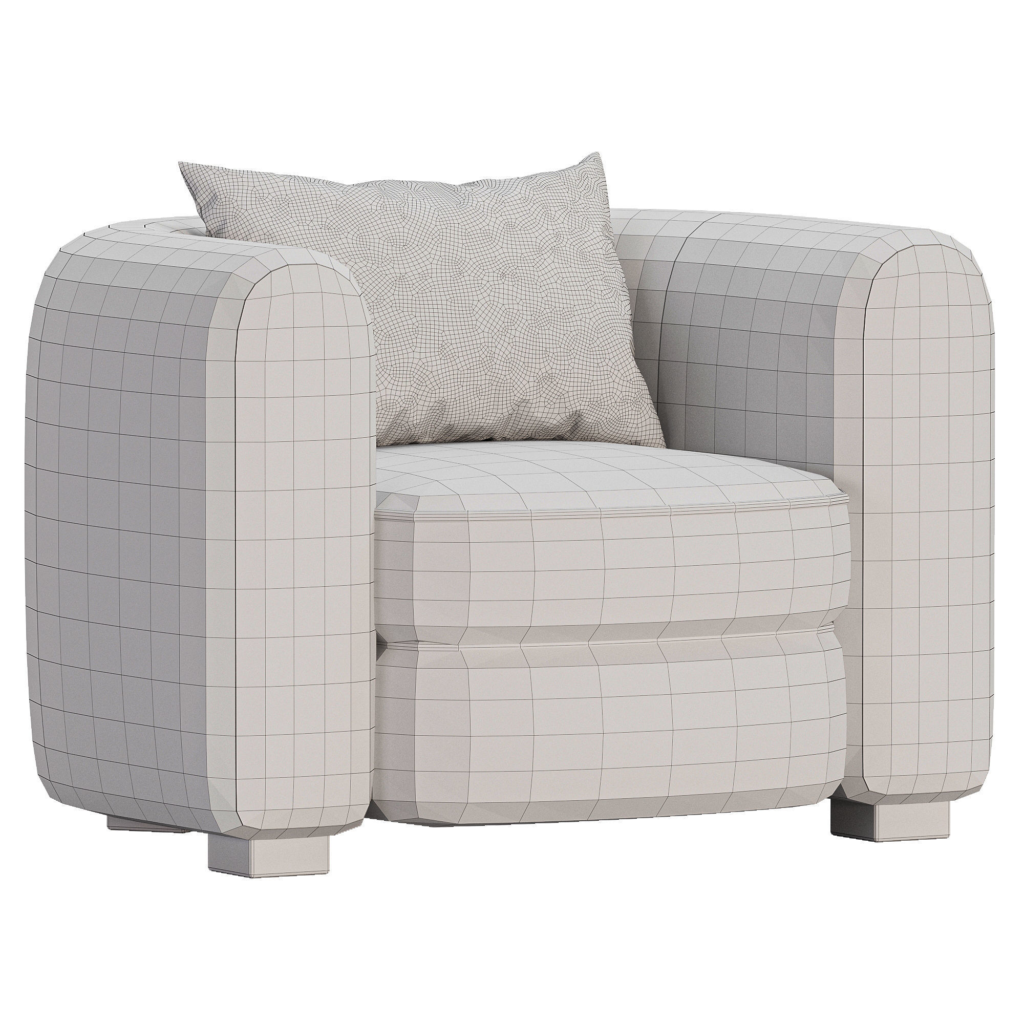 Buenos Aires Armchair Low-poly 3D model_4