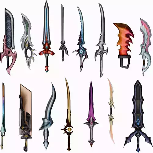 15 Stylized Sword Models Pack 2 - Low Poly