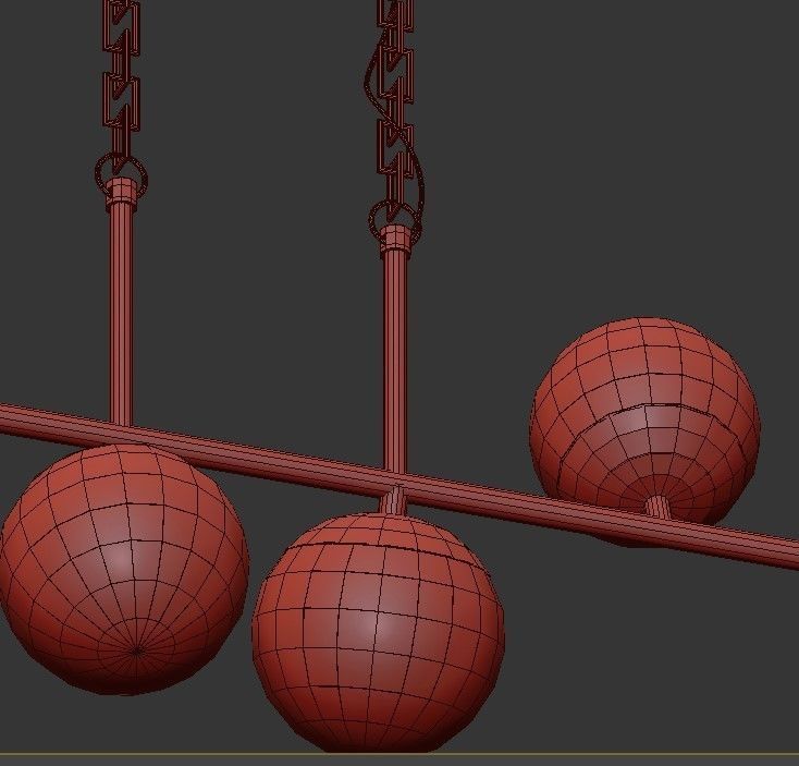 Gold Modern Chandelier 3D model_4