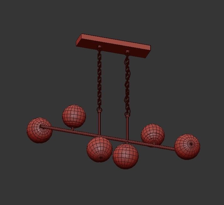 Gold Modern Chandelier 3D model_3