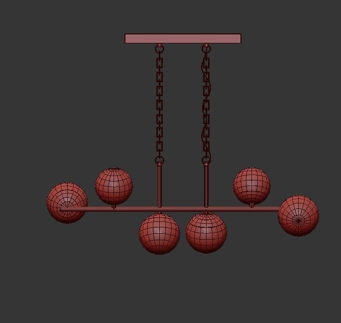 Gold Modern Chandelier 3D model_2