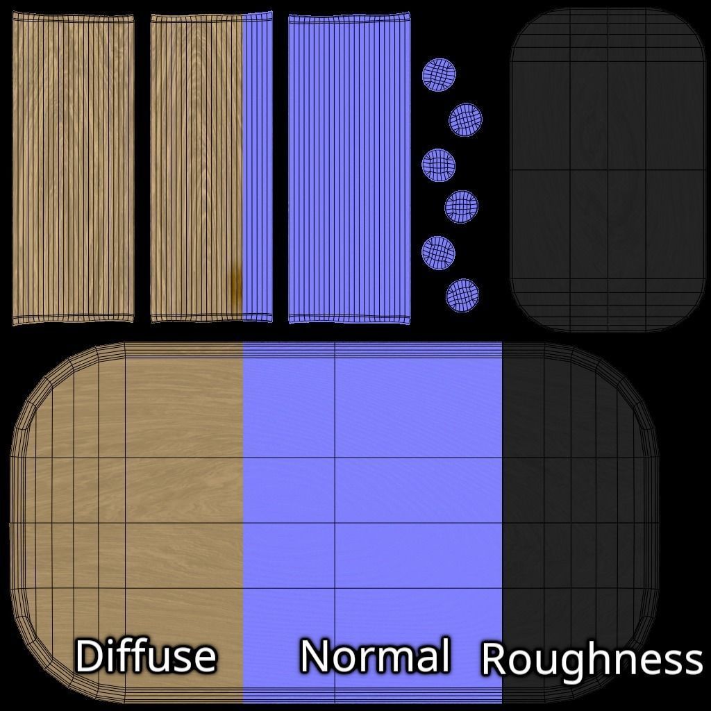 Designer Table 03 Low-poly 3D model_11