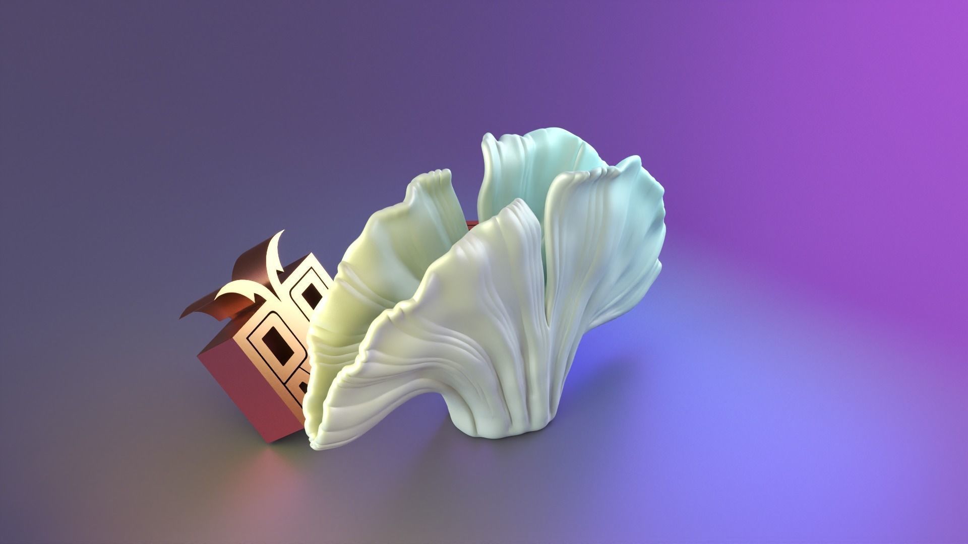 Ginkgo vase 3D print model_5