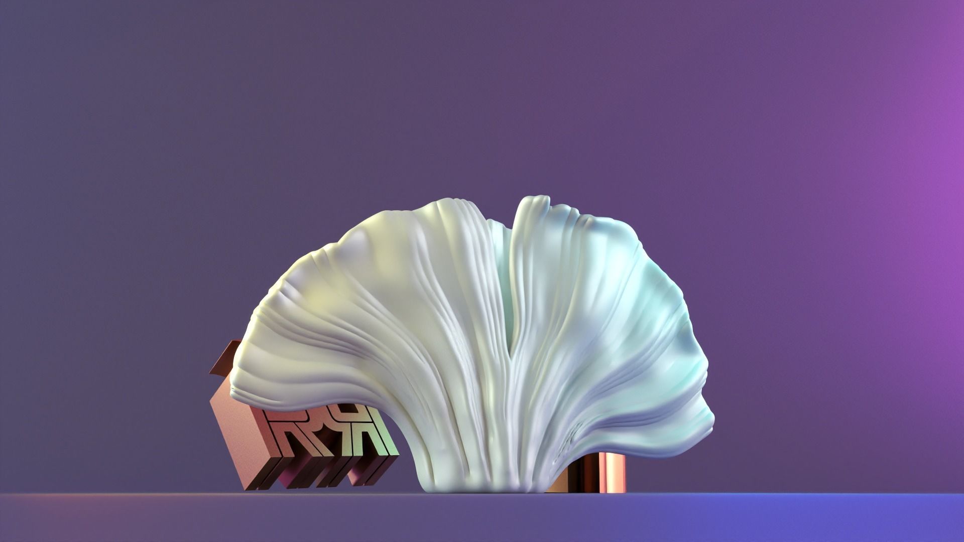 Ginkgo vase 3D print model_3