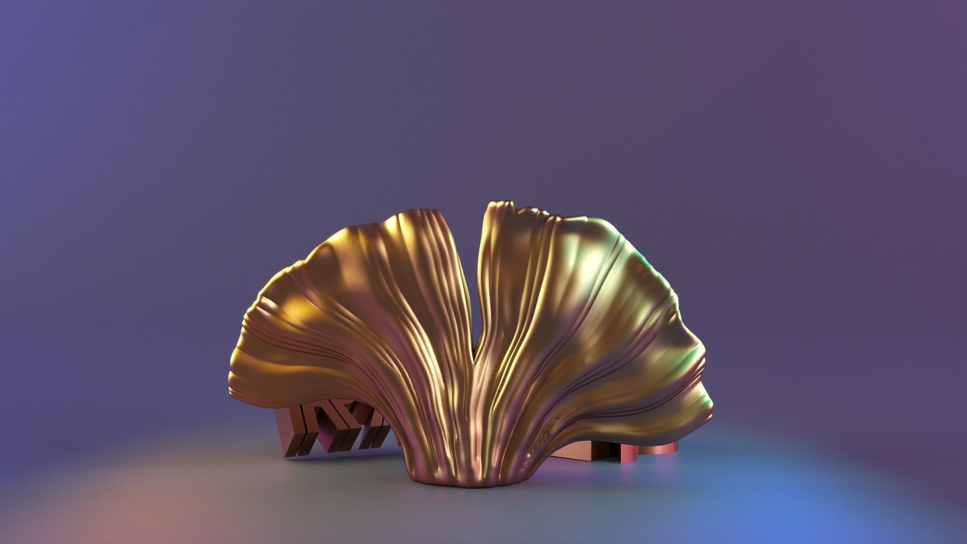 Ginkgo vase 3D print model_2