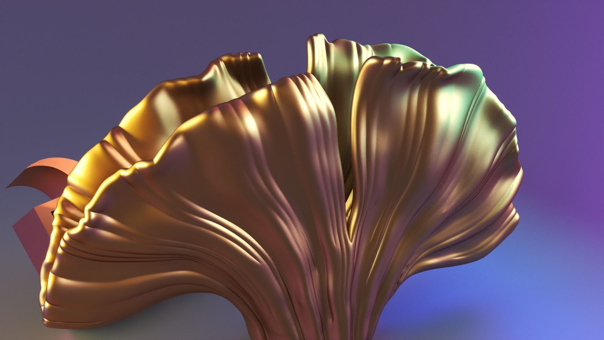 Ginkgo vase 3D print model_1