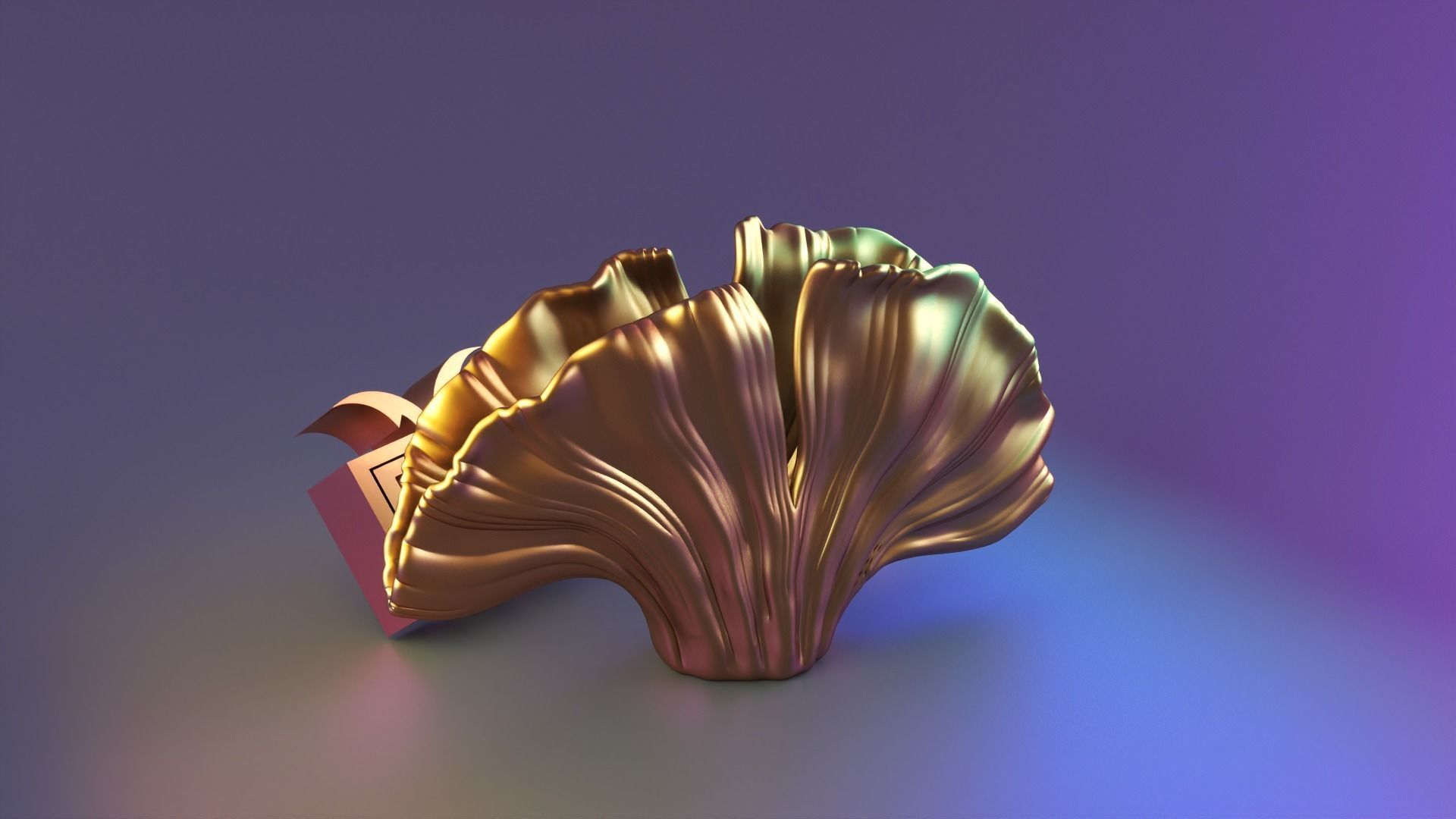 Ginkgo vase 3D print model_7