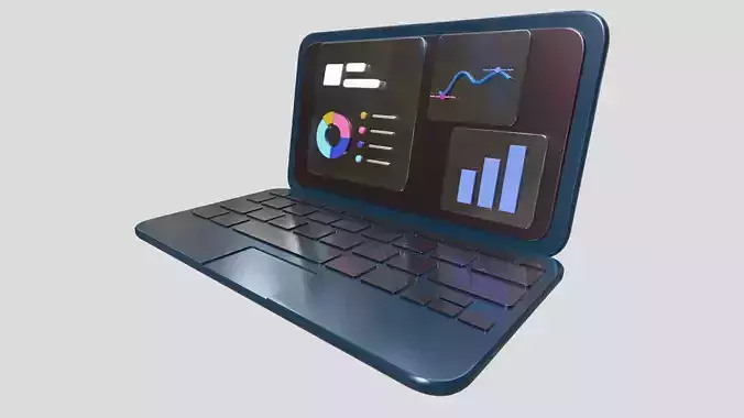 3D app web Icon Low-poly 3D model -01