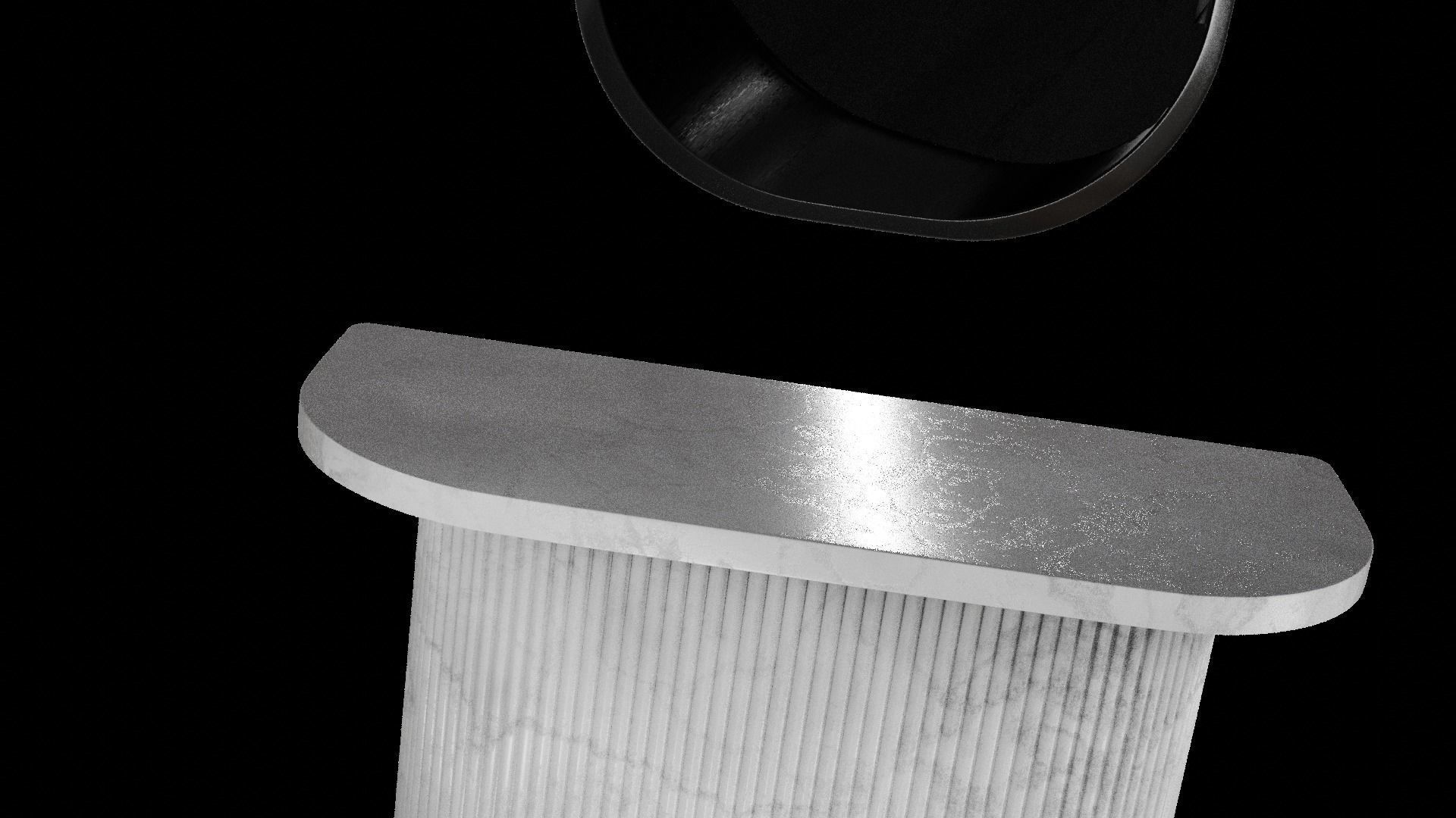 Marble Designer Table 04 with Mirror Low-poly 3D model_7