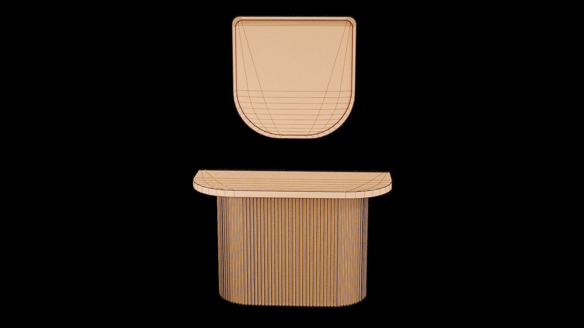 Marble Designer Table 04 with Mirror Low-poly 3D model_14