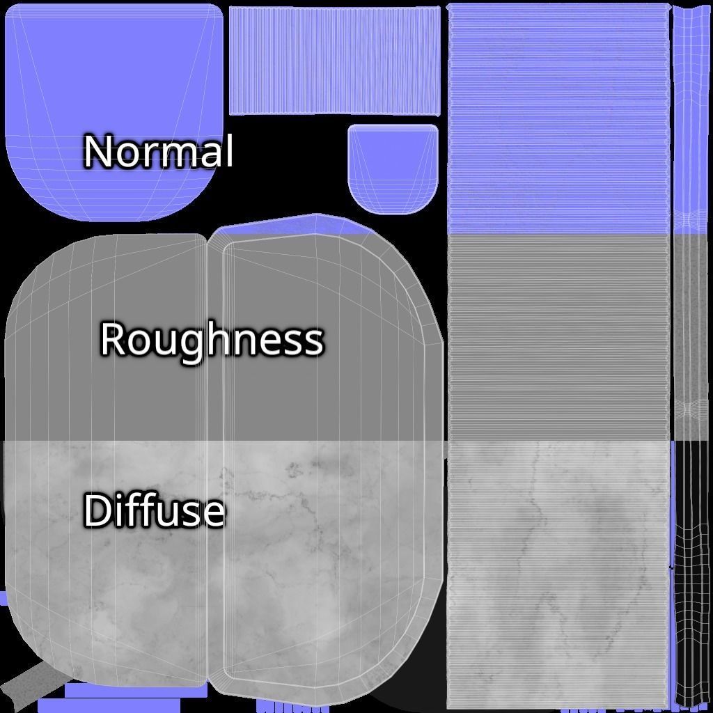 Marble Designer Table 04 with Mirror Low-poly 3D model_16