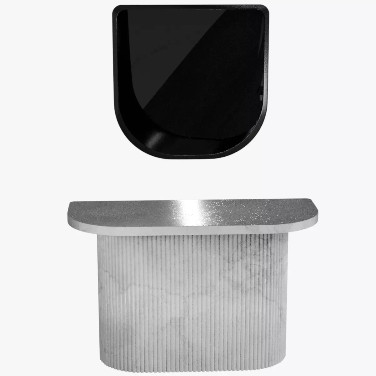 Marble Designer Table 04 with Mirror Low-poly 3D model_0