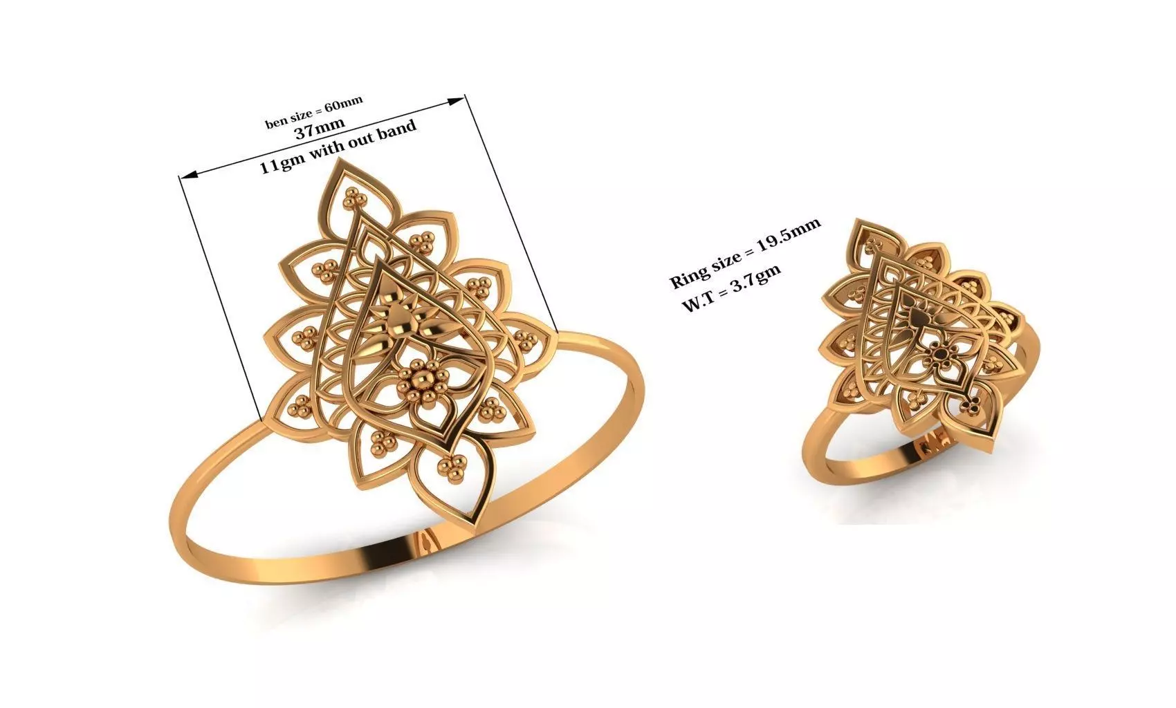 Floral Ring Free 3D print model