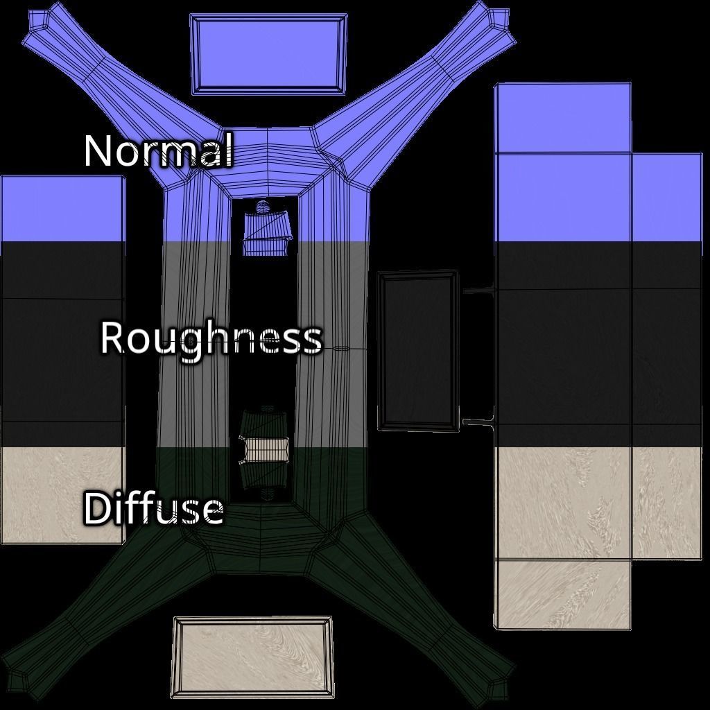 Designer Console Table 05 Low-poly 3D model_14