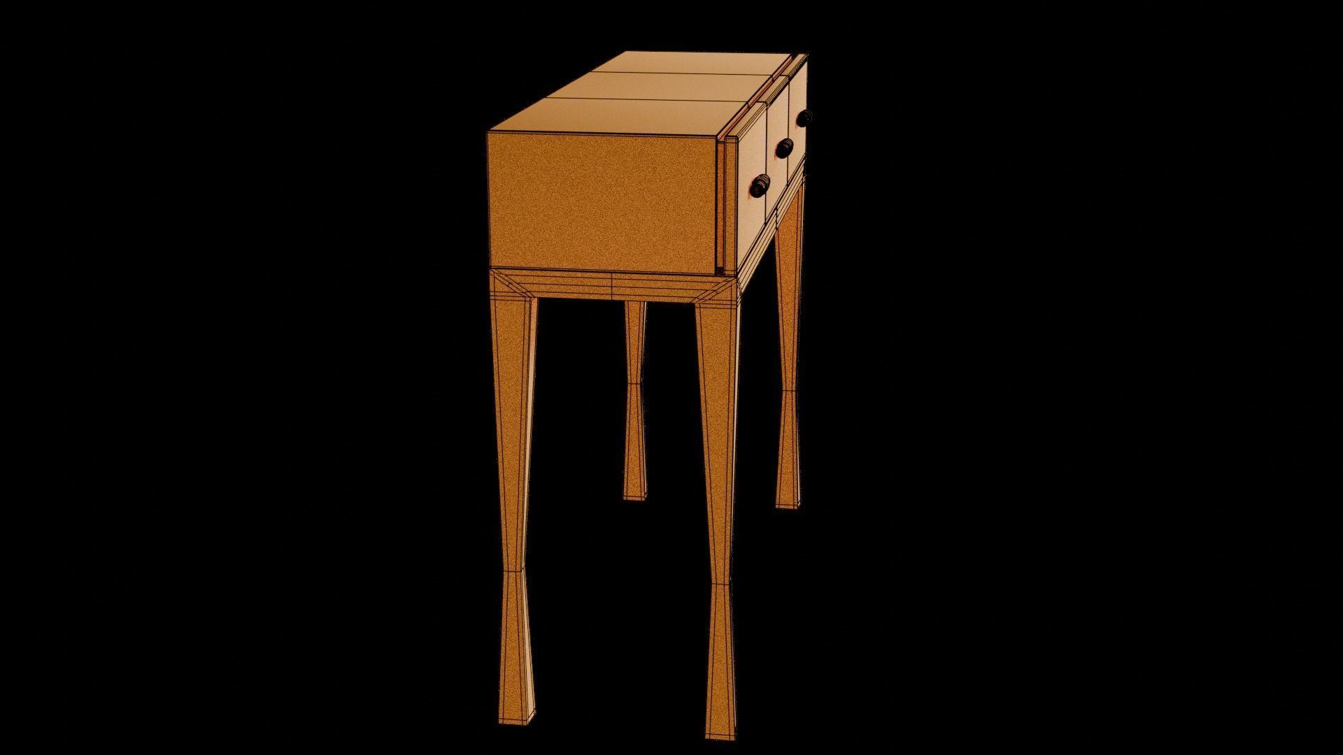 Designer Console Table 05 Low-poly 3D model_10