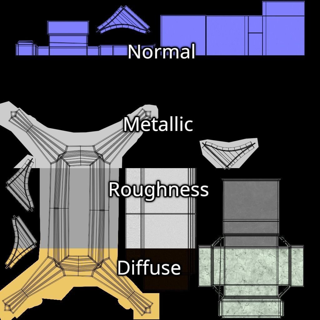 Designer Console Table 08 Low-poly 3D model_22
