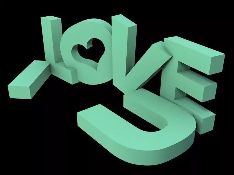 I Love U - Shelf Decoration Free 3D print model