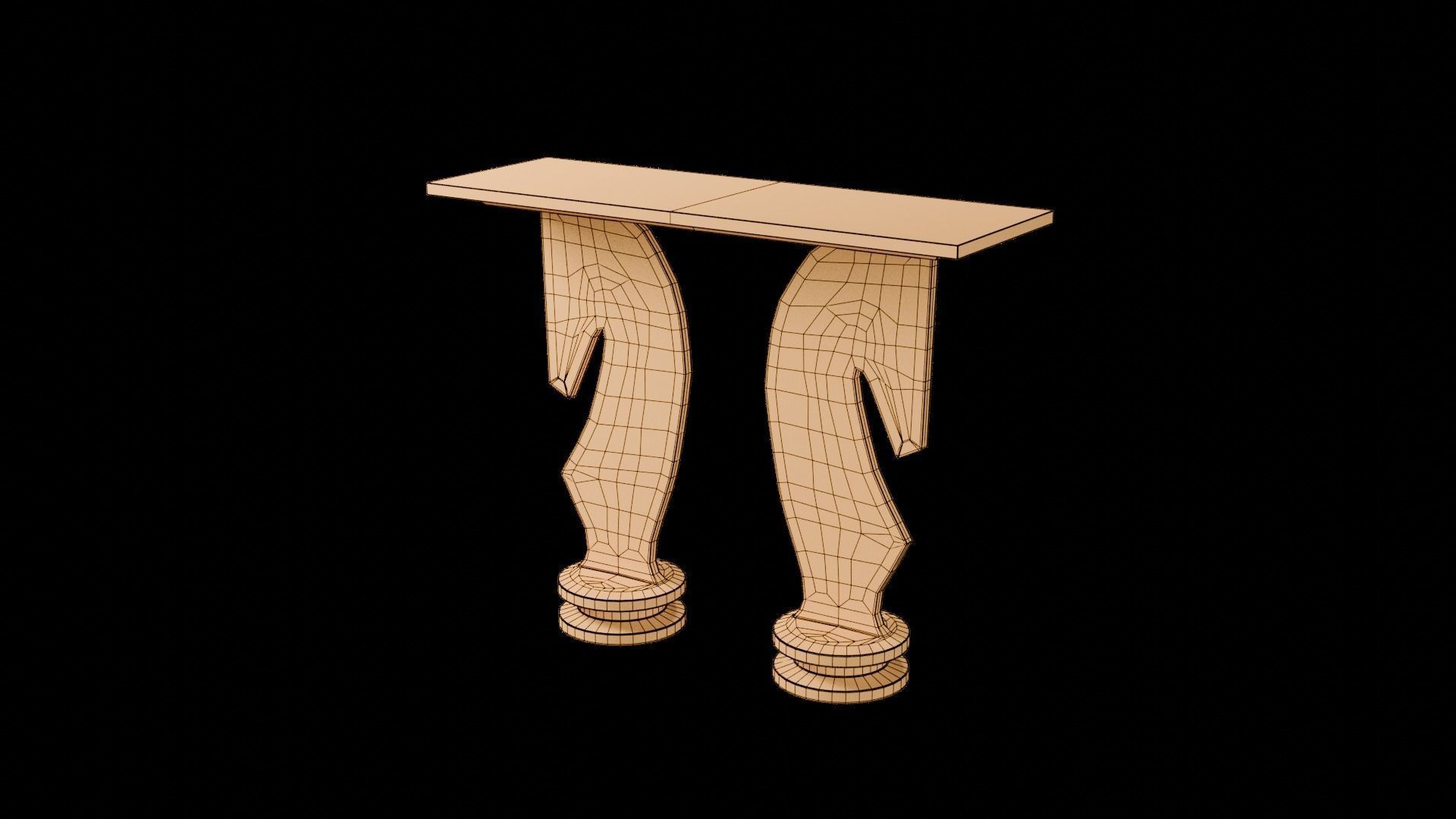 Designer Console Table 10 Low-poly 3D model_16