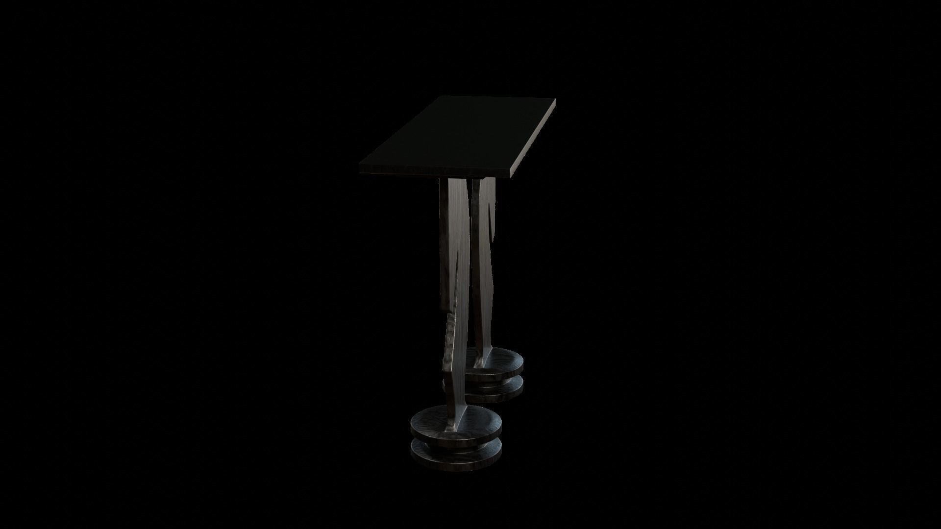 Designer Console Table 10 Low-poly 3D model_3