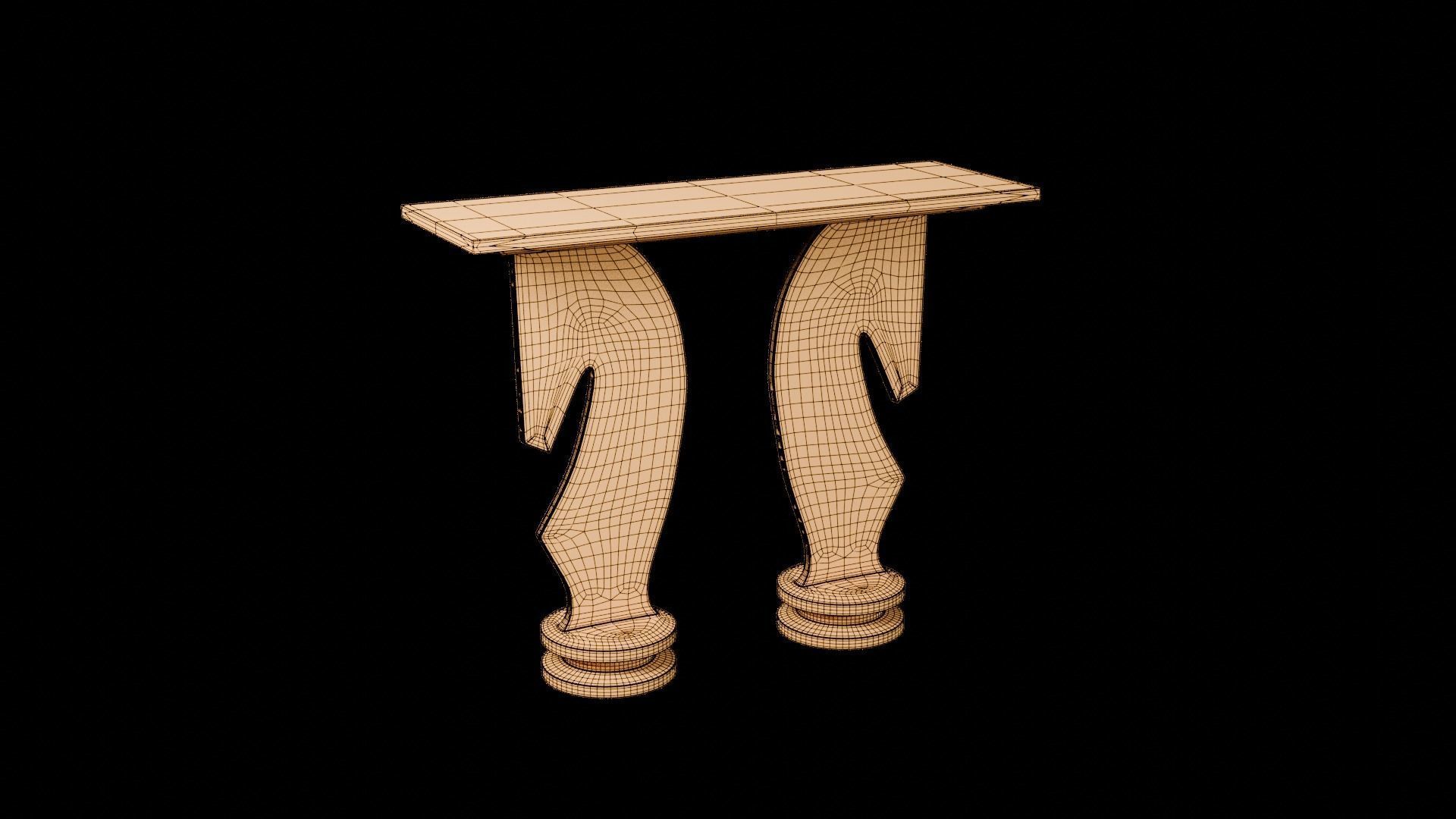 Designer Console Table 10 Low-poly 3D model_17