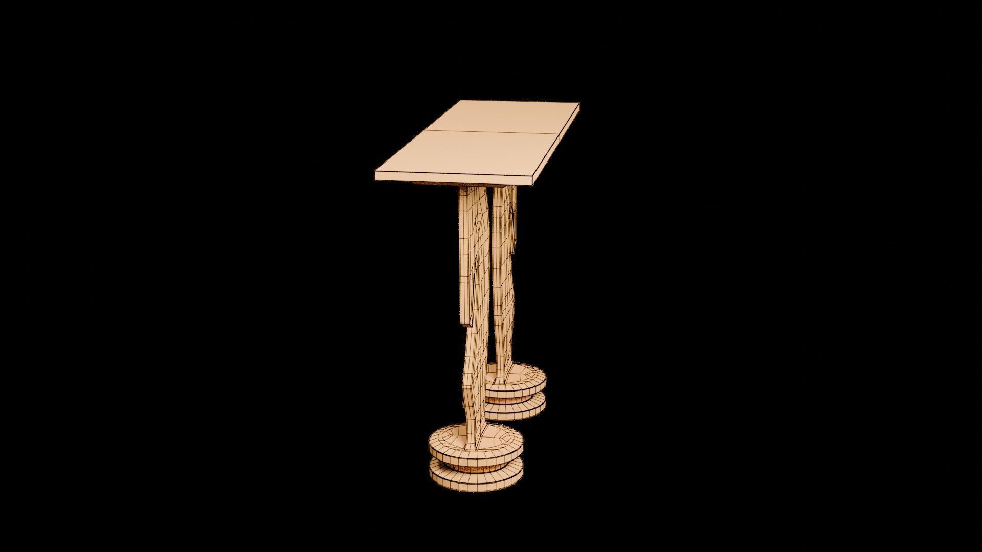 Designer Console Table 10 Low-poly 3D model_13