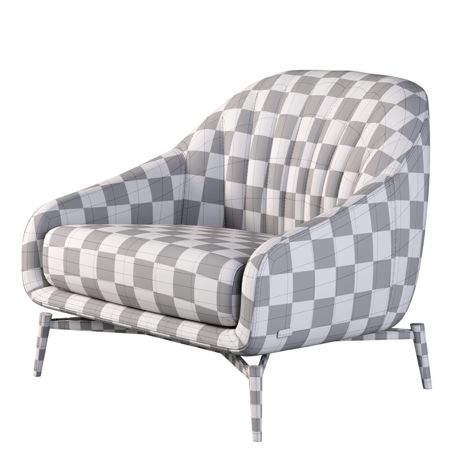 Natuzzi Editions C014 Felicita Armchair Low-poly 3D model_3