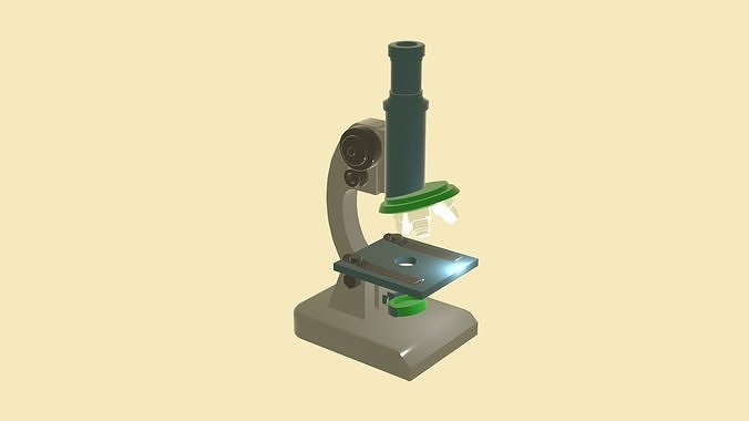 Microscope Low-poly 3D model