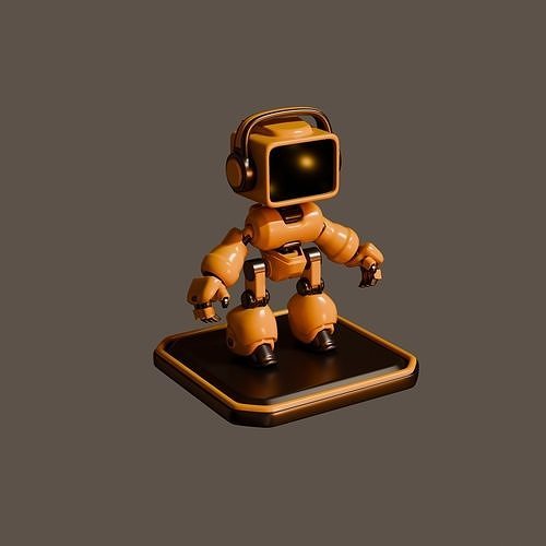Block Robot Low-poly 3D model