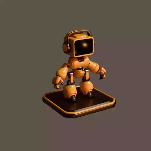 Block Robot Low-poly 3D model