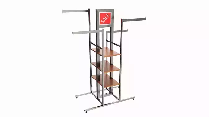 Store 4-way Square Tube Clothing Rack