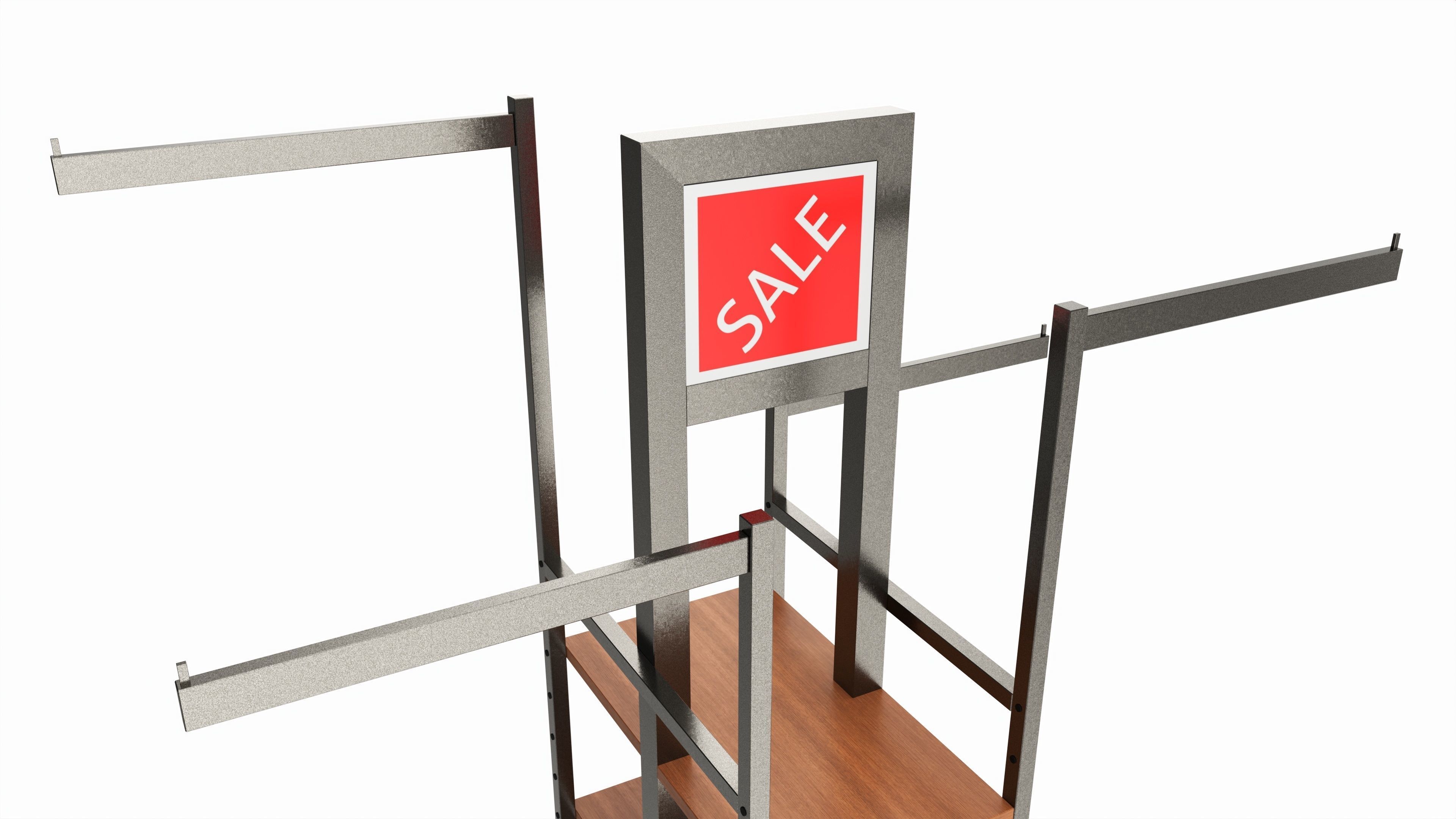 Store 4-way Square Tube Clothing Rack 3D model | CGTrader