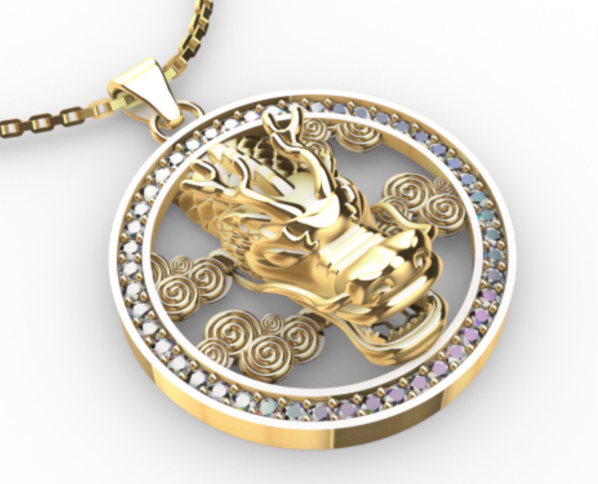 pendant dragon directcasting 3D print model_2