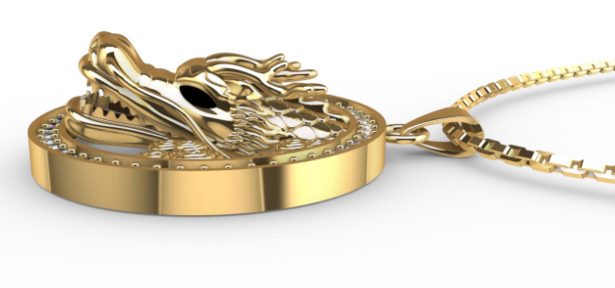 pendant dragon directcasting 3D print model_1