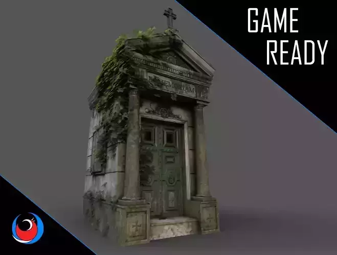 Cemetery Mausoleum 01 version 2 Low-poly 3D model