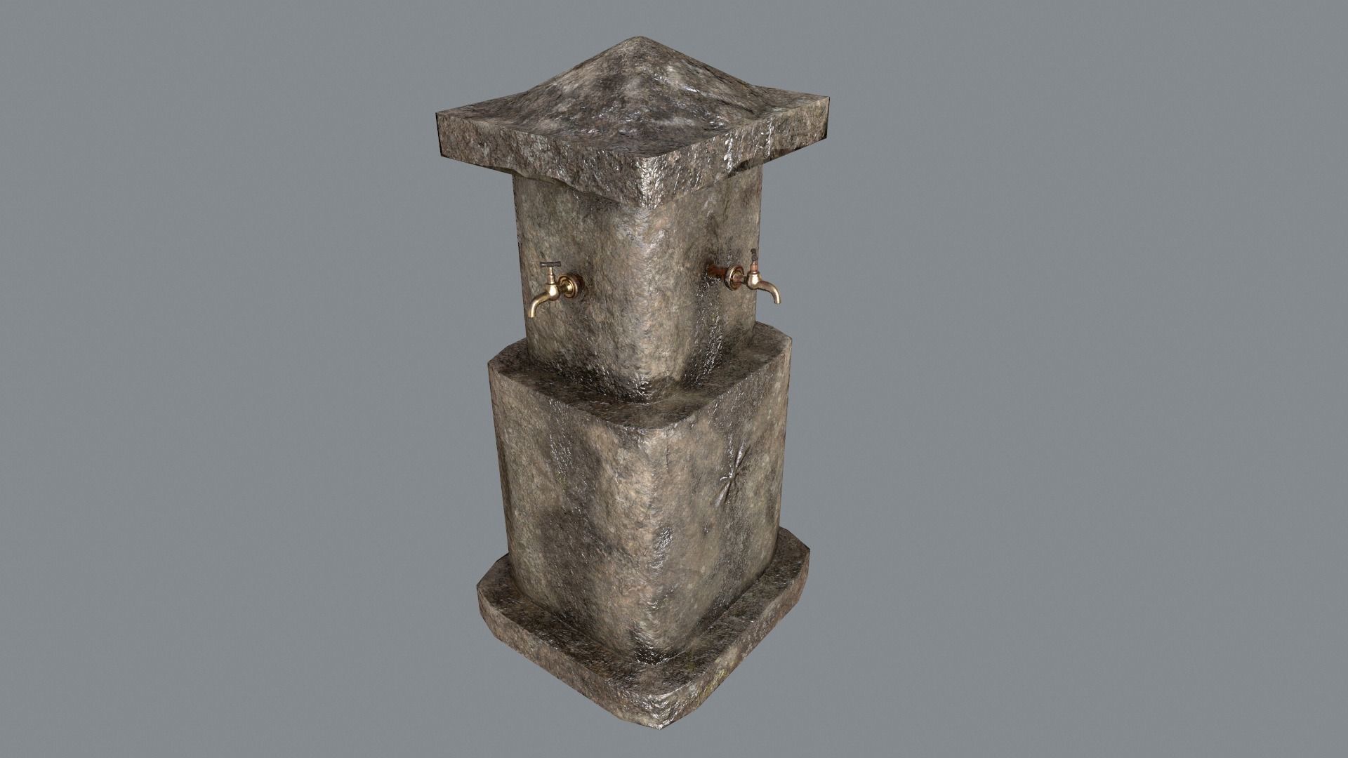 Multiple Drinking Water Taps Low-poly 3D model_2