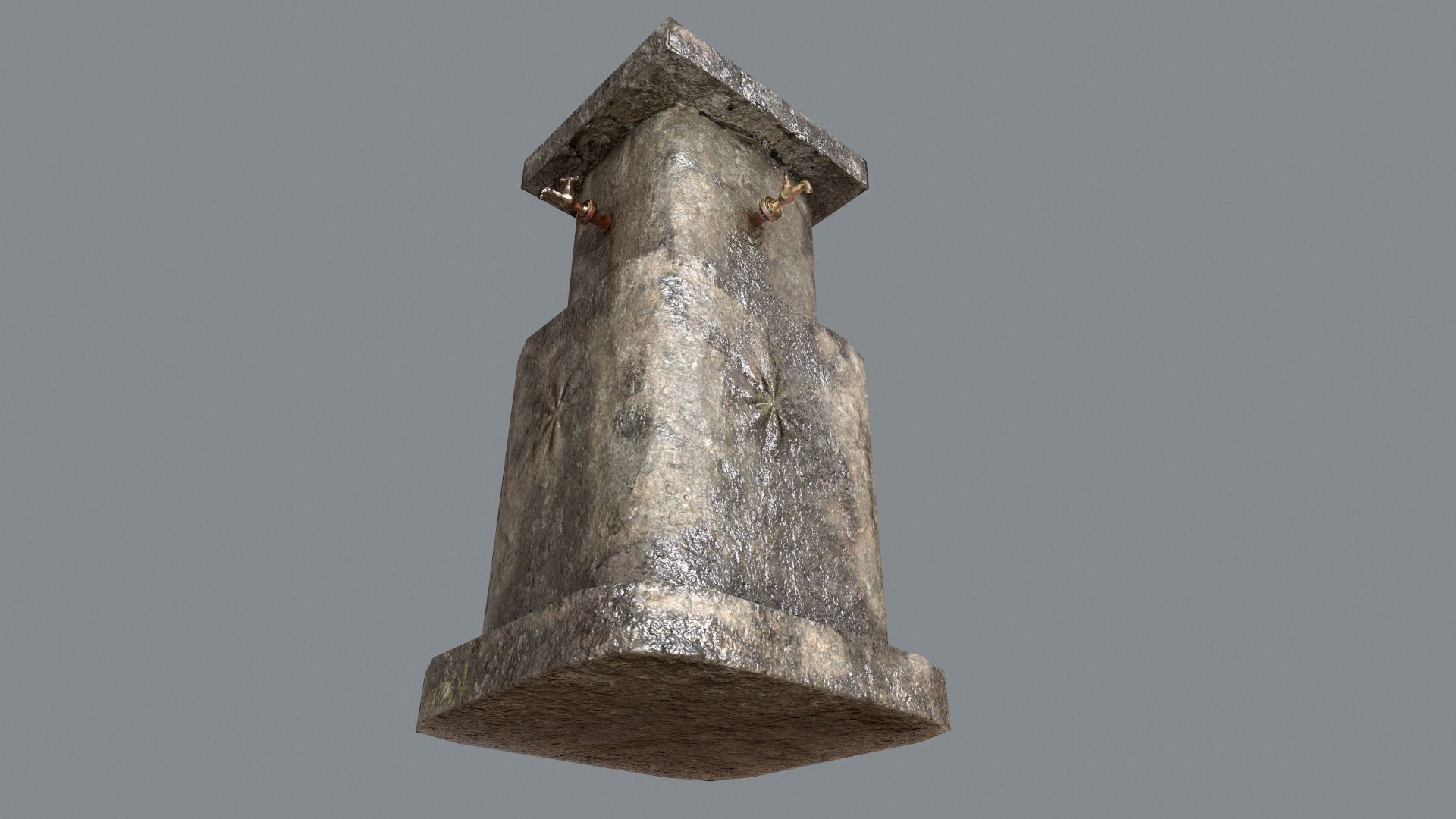 Multiple Drinking Water Taps Low-poly 3D model_5