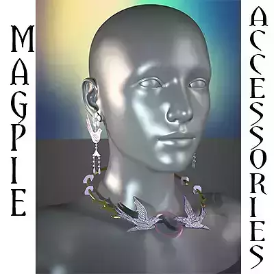 Magpie Accessories For Genesis 8 Female 3D model