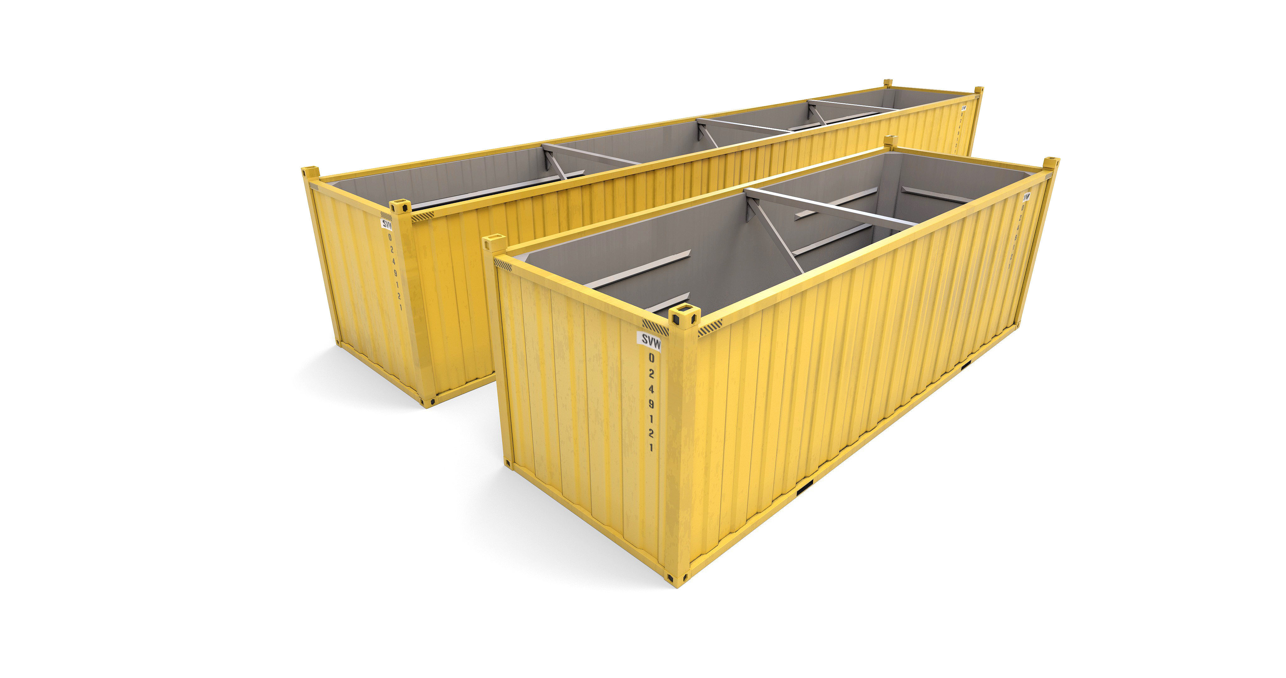 Open Top Containers 3D model_3
