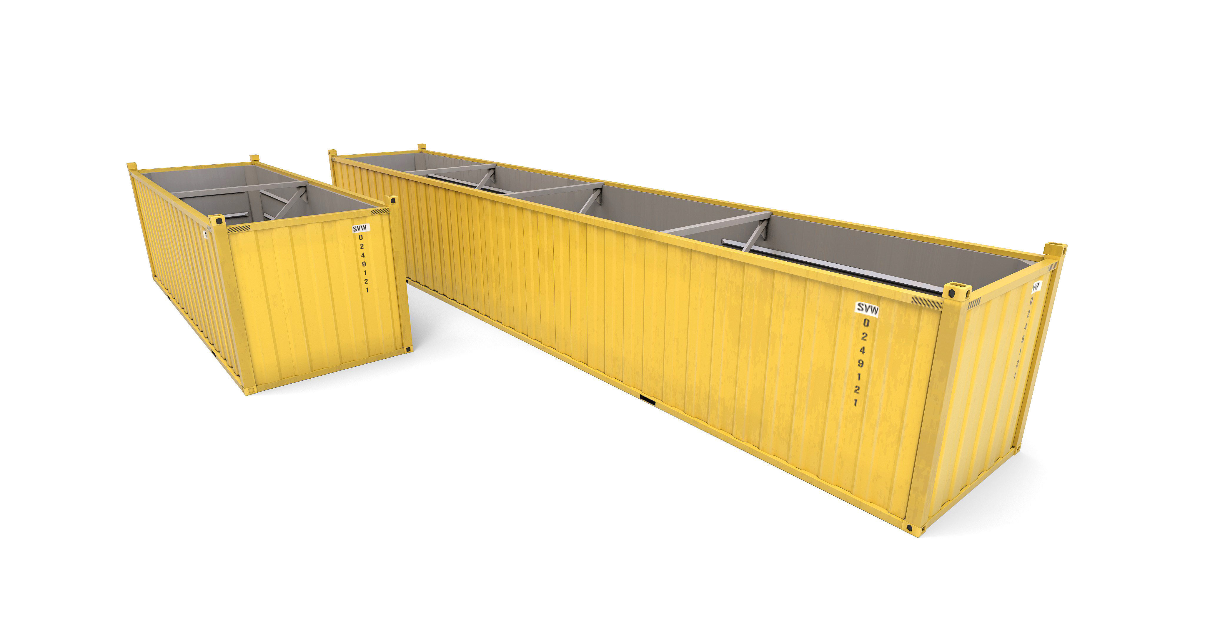 Open Top Containers 3D model_4
