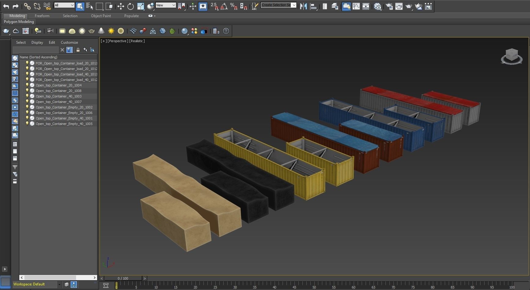 Open Top Containers 3D model_14