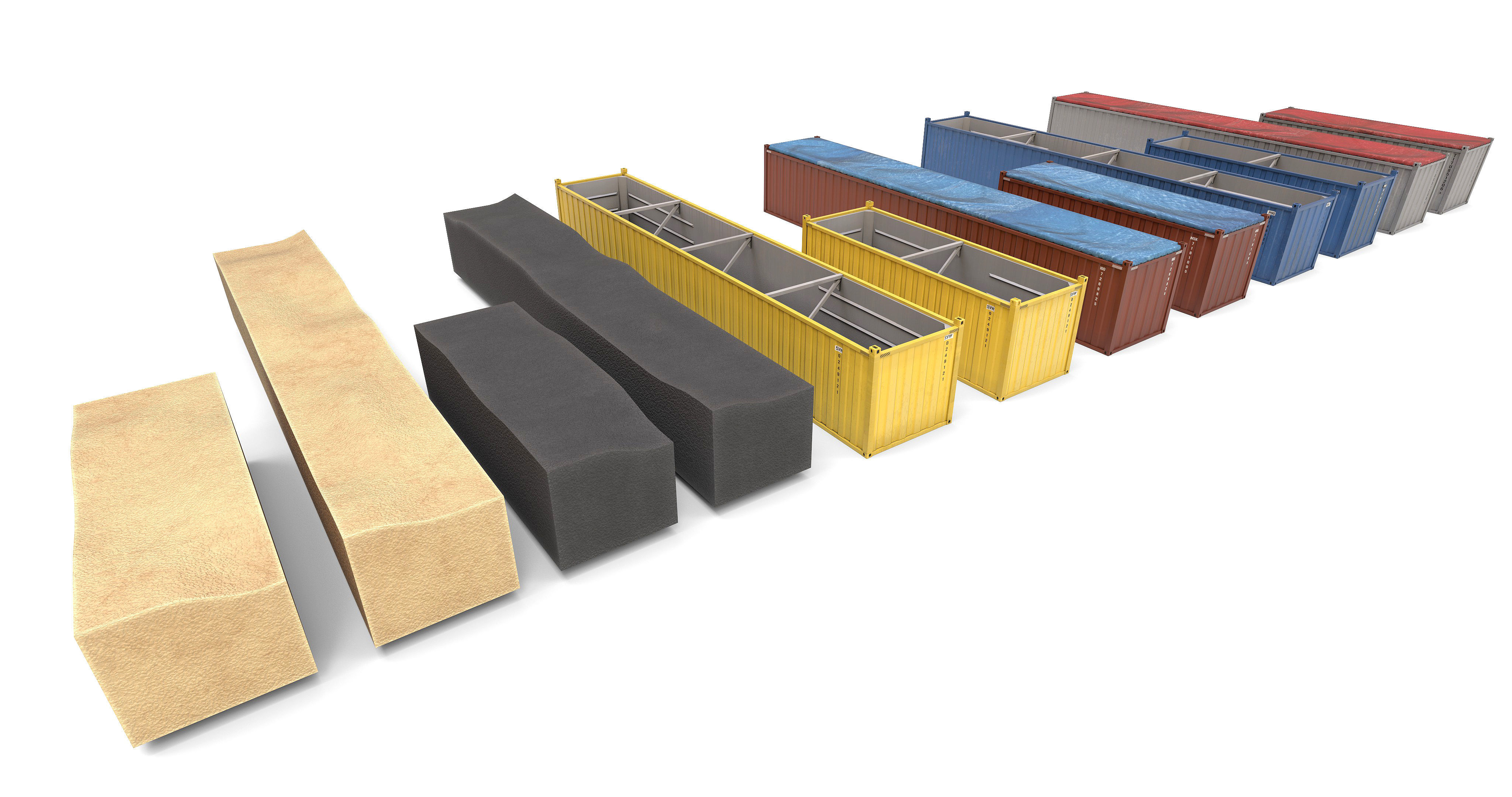 Open Top Containers 3D model_2