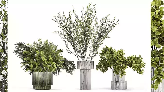 Bouquet of cherry blossom branches greenery sakura vase 352