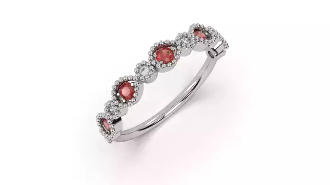 76 White Gold Ruby and Diamond Ring
