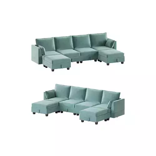 Sectional Sofa Convertible Sofa Bed 3D model