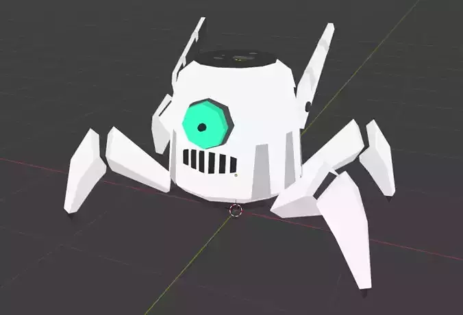 Low-poly Stylized Quadrapod Robot Low-poly 3D model