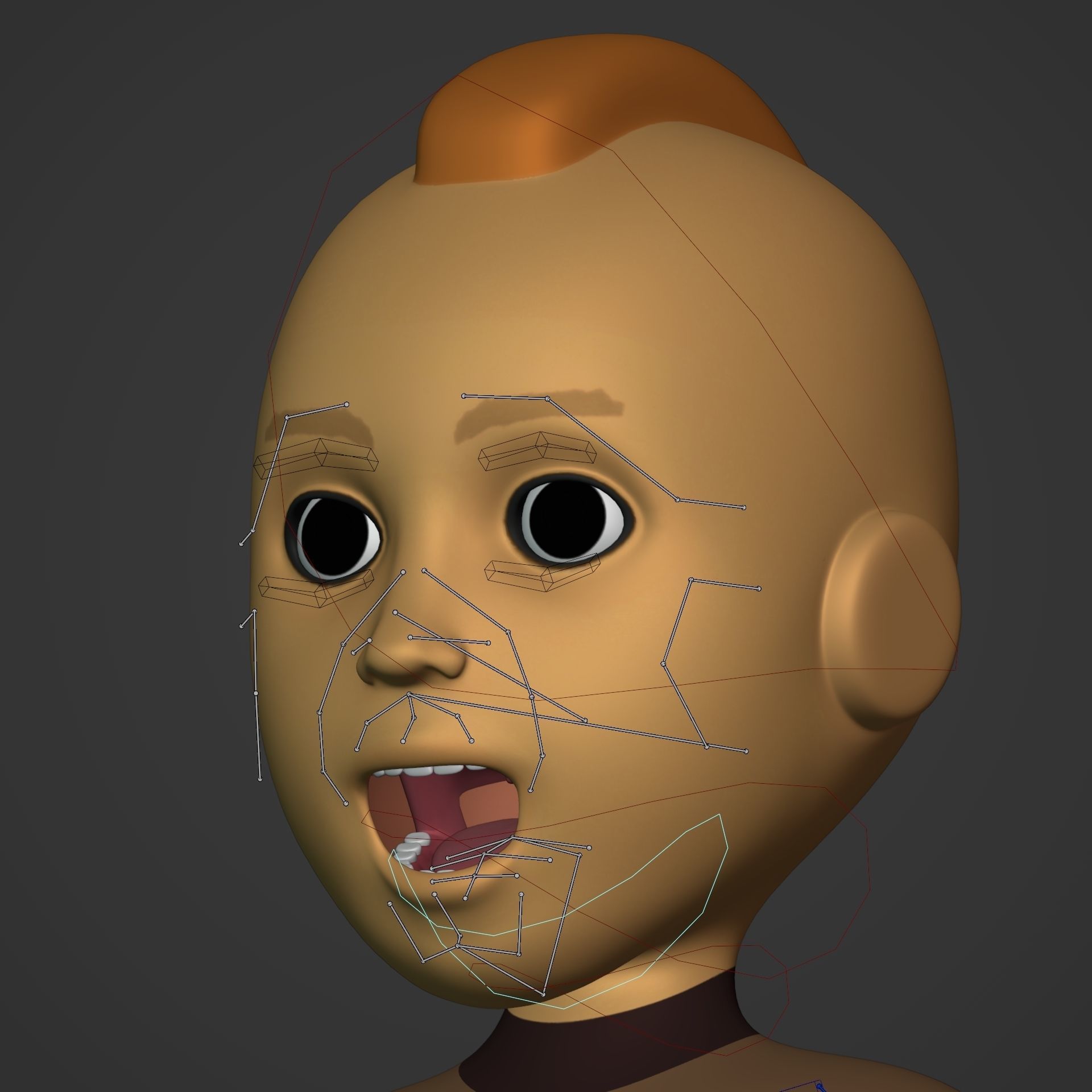 FK-IK Cartoon Rigged Character - Man - Boy - Alien - Monster Low-poly 3D model_9