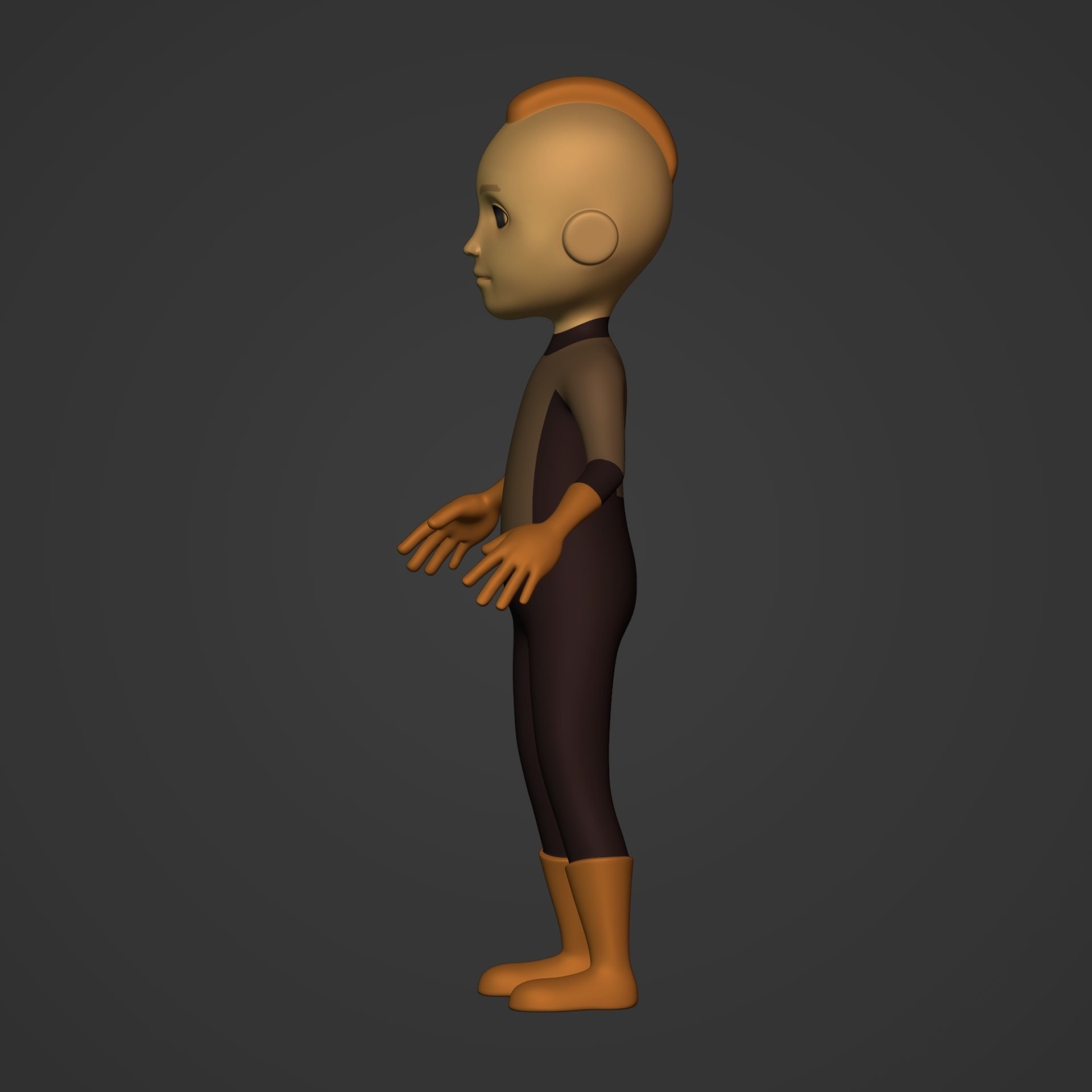 FK-IK Cartoon Rigged Character - Man - Boy - Alien - Monster Low-poly 3D model_5