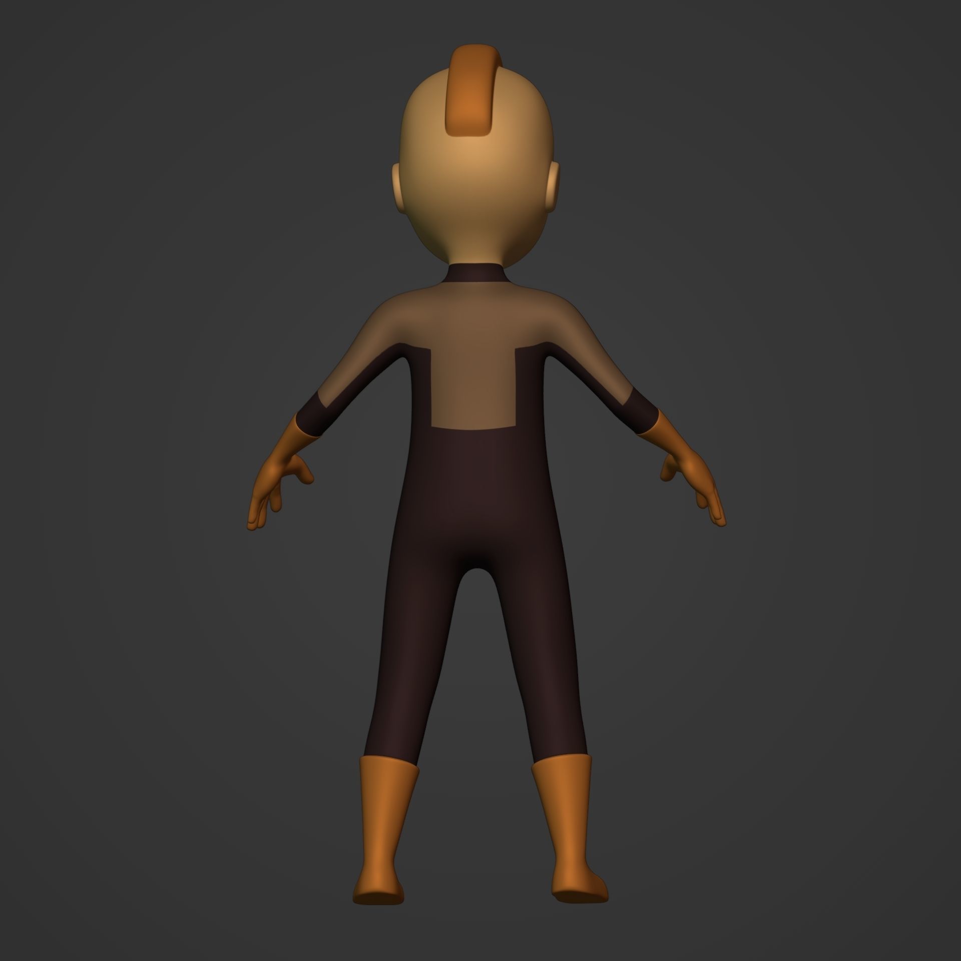 FK-IK Cartoon Rigged Character - Man - Boy - Alien - Monster Low-poly 3D model_7