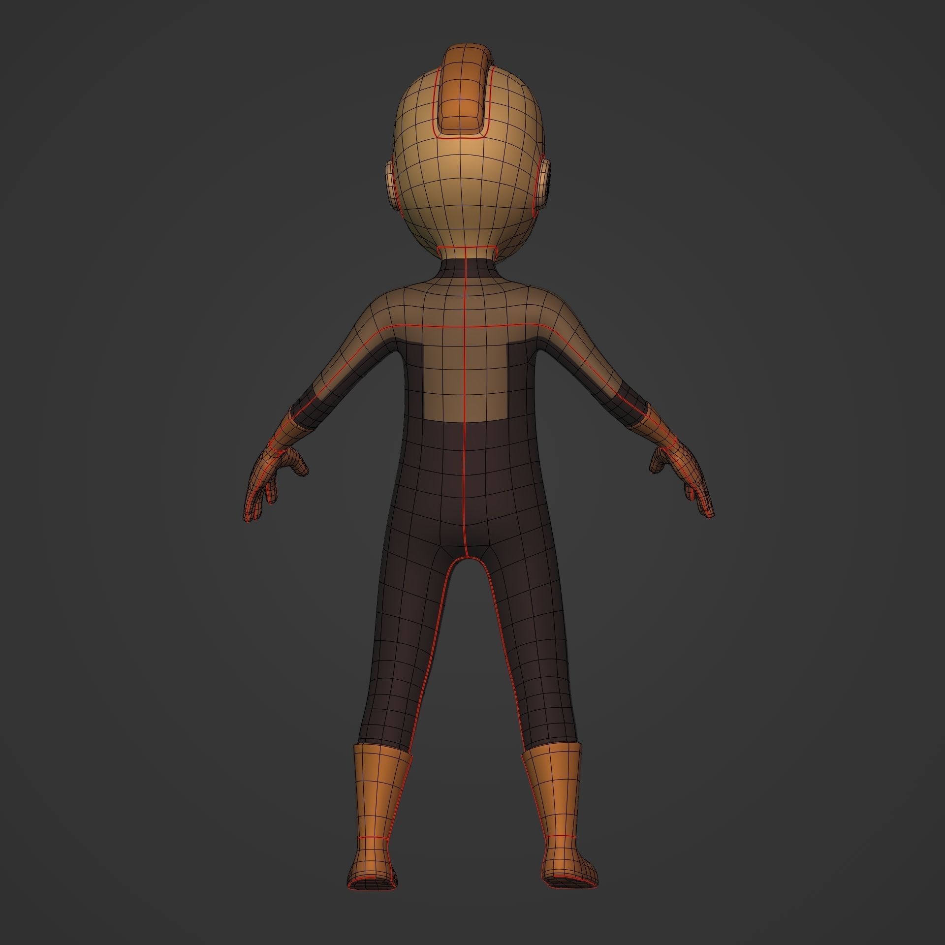 FK-IK Cartoon Rigged Character - Man - Boy - Alien - Monster Low-poly 3D model_8