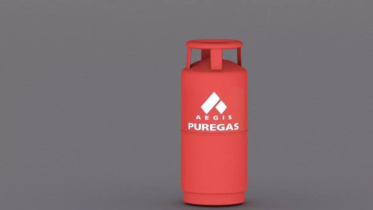 Gas cylinde Low-poly 3D model